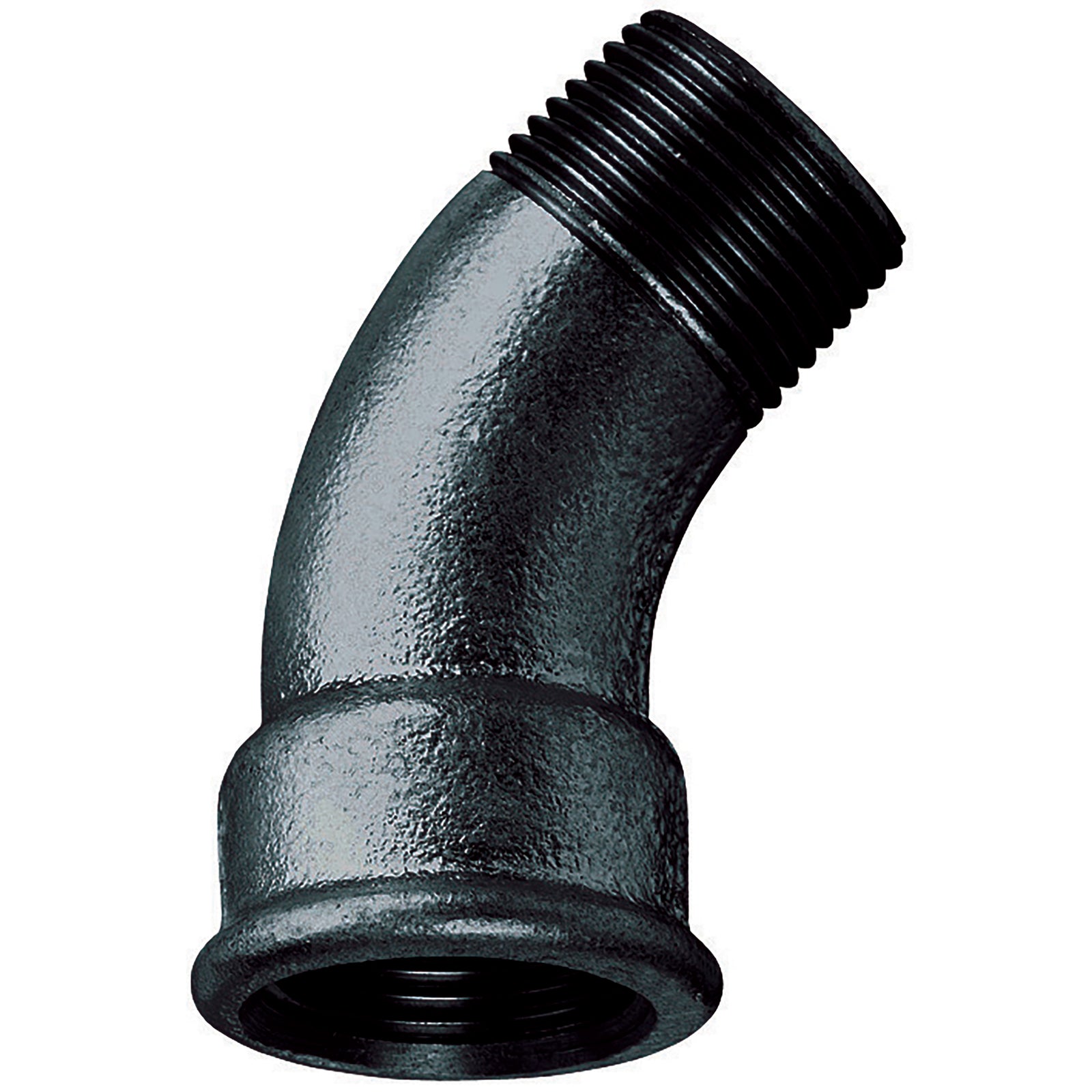 GF GF40-1N - 1" BSP/T Male/Fem 45° Bend Black 40