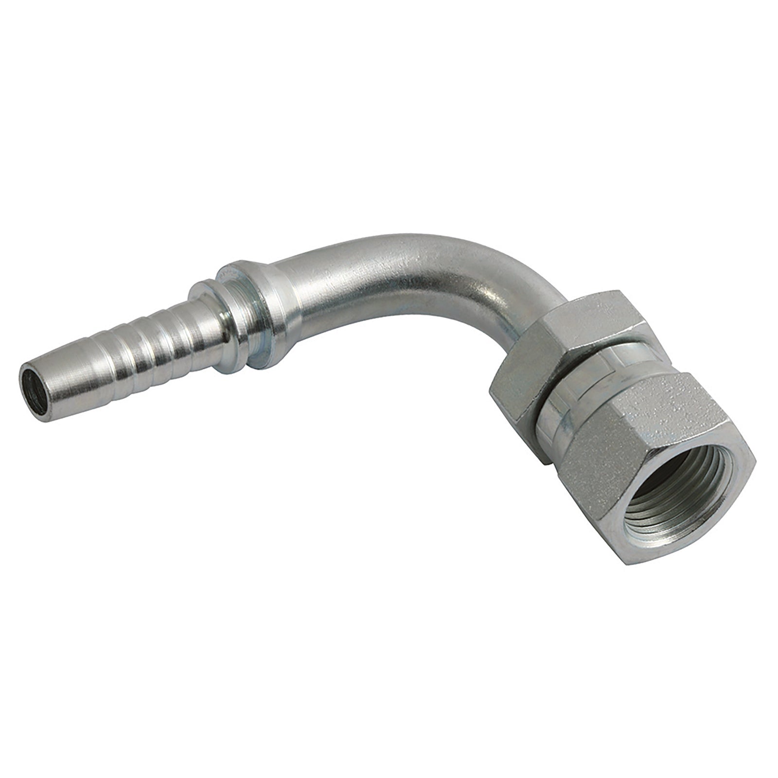 FT Pro JISM309012CF - M30 Metric Female (Komatsu Style) X Hose Tail 90° Swept Elbow