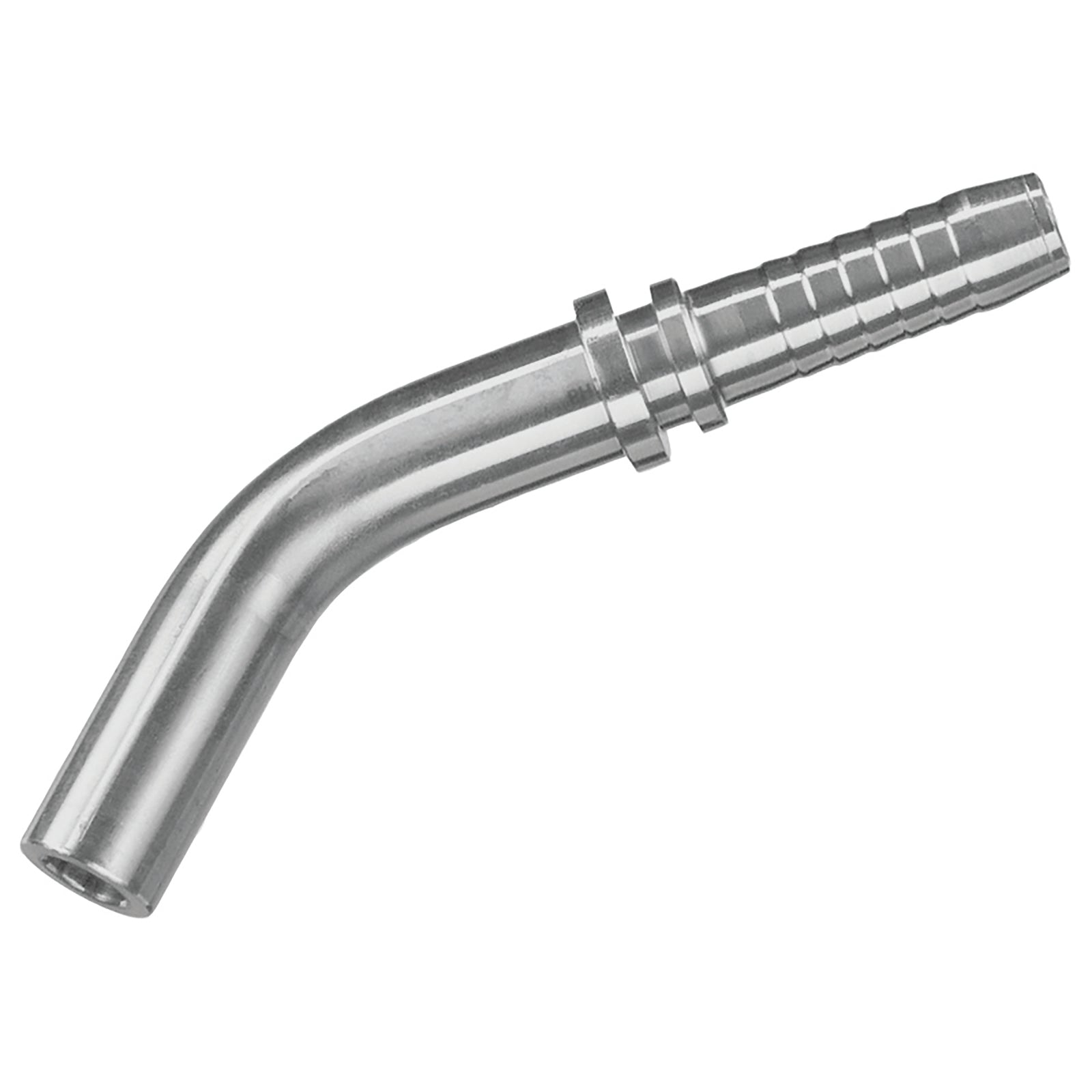 PH Industrie BES-08-45-DN06 - 8mm OD Standpipe 45° Swept Hose Tail 1/4" Hose ID