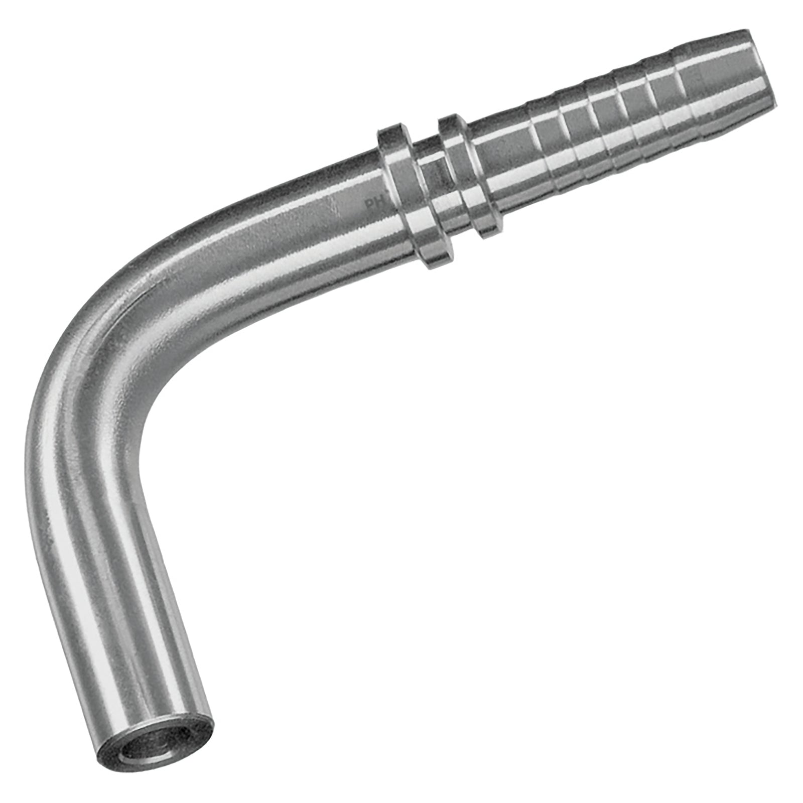 PH Industrie BEL-08-90-DN06 - 8mm OD Standpipe 90° Swept Hose Tail 1/4" Hose ID