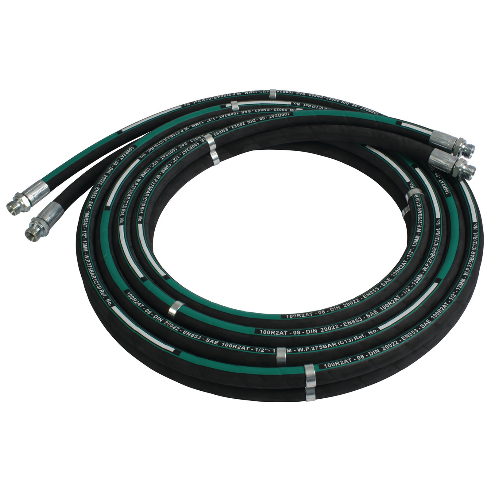 FT Pro BH08-08M08M-09MT - 1/2" BSP Male X 23.1mm OD X 1/2" ID Hydraulic Hose Assembly