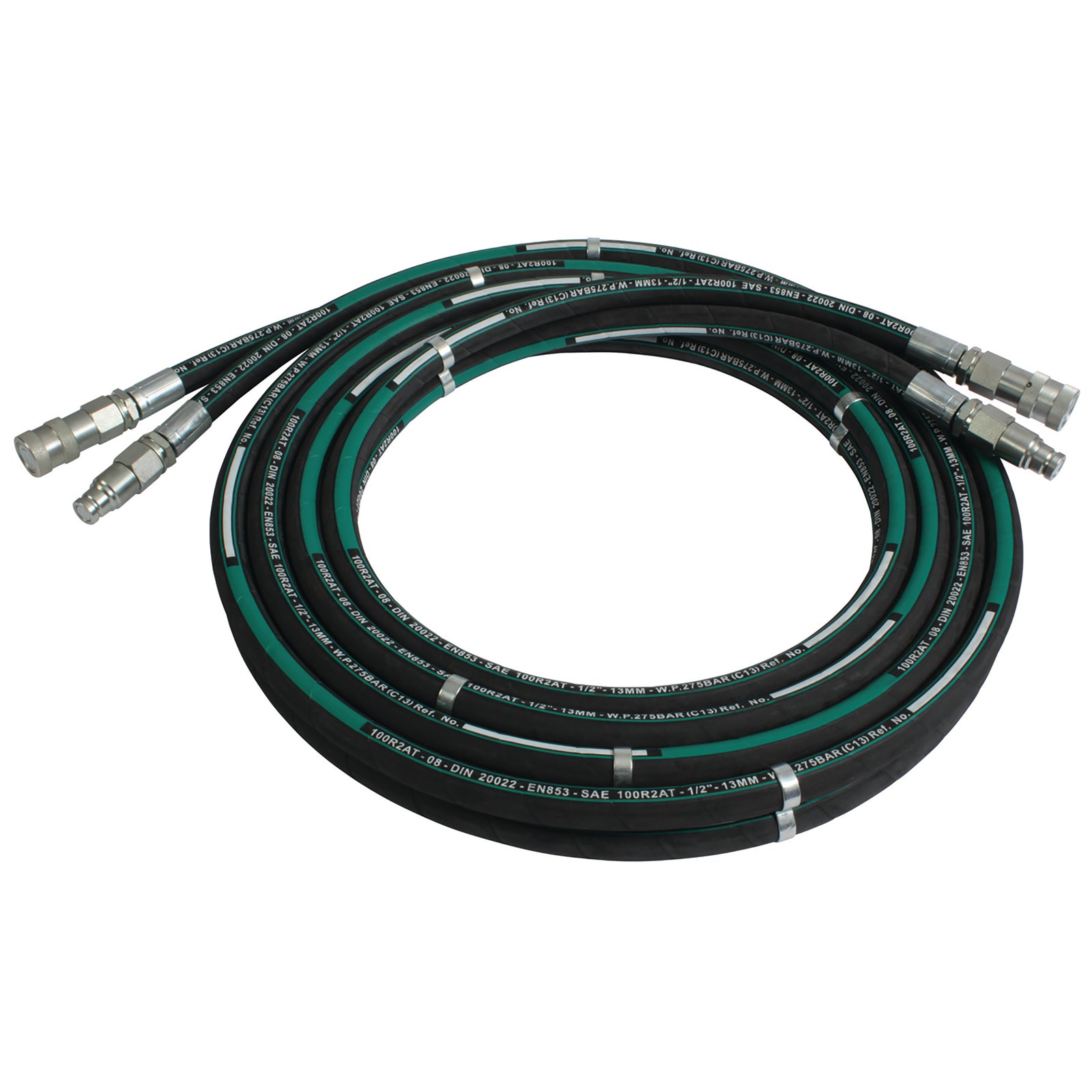 FT Pro BH08-08Q08P-06MT - 1/2" BSP Male X 23.1mm OD X 1/2" ID Hydraulic Hose Assembly