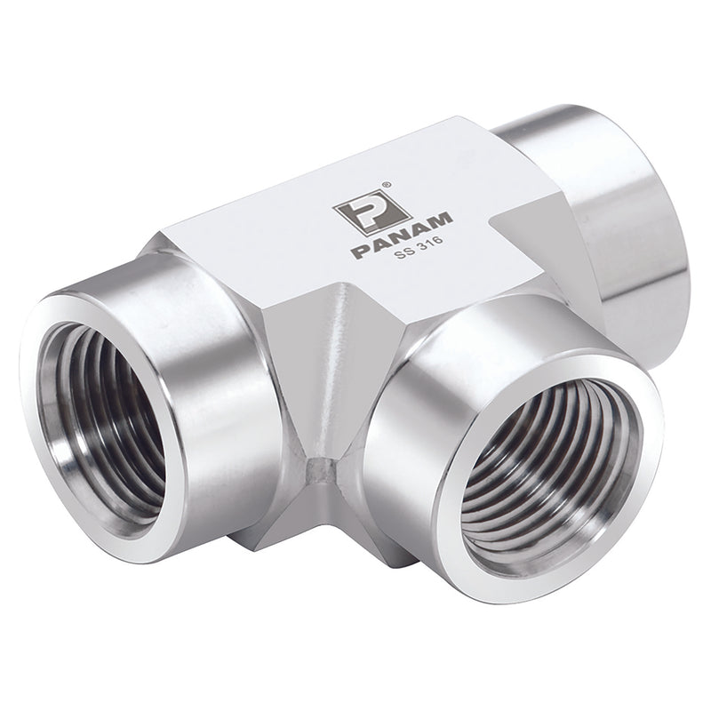 1" NPT FEMALE 316 TEE; PFT-16 product image by Panam