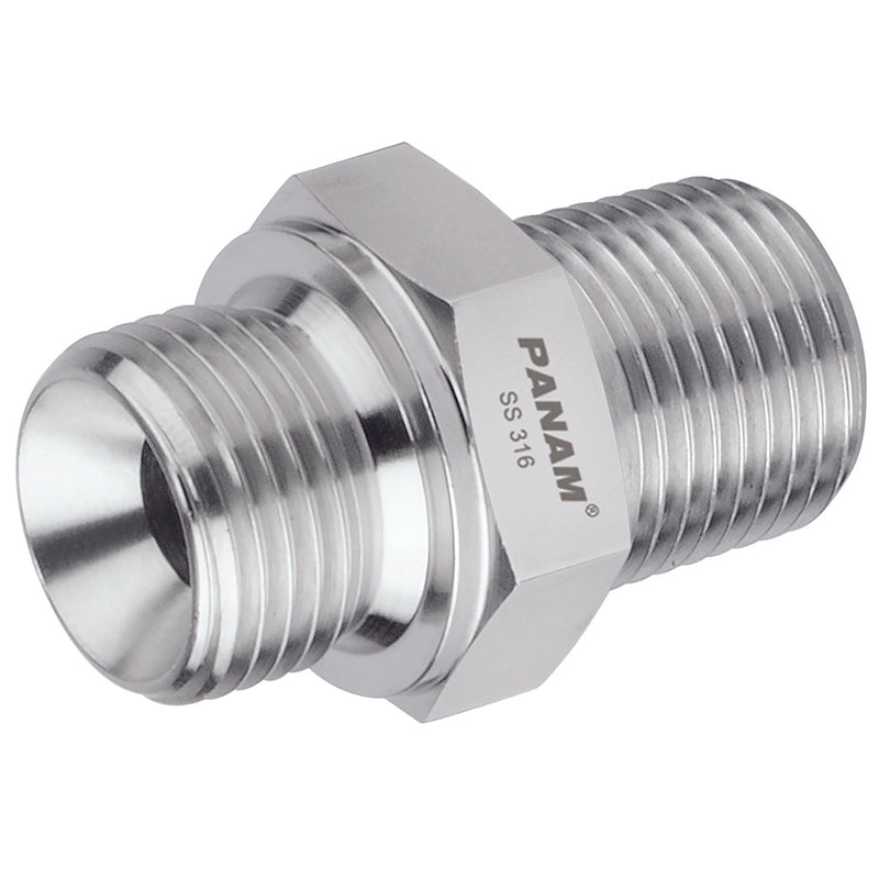 1" BSP x 1" NPT Male/Male; 16G-16N-MM-10K product image by Panam
