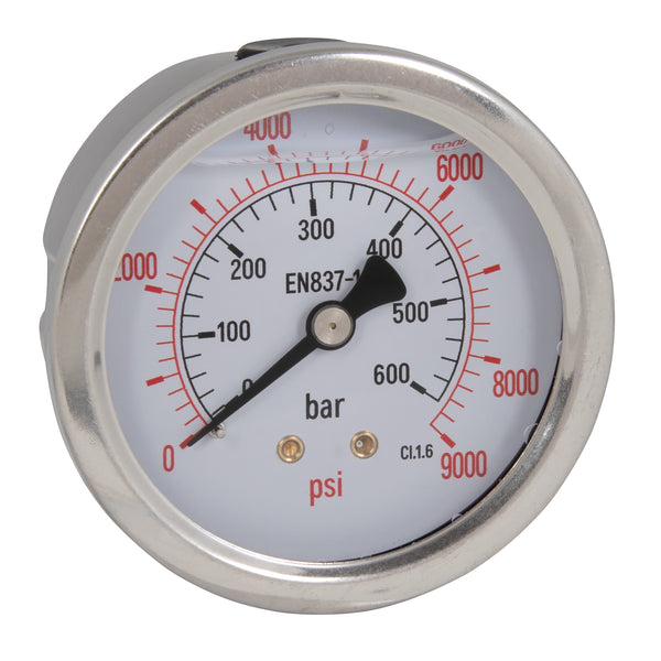 1/4"BSPT 0-40B 63MM BK GLY GAUG 0-600PSI; G63-040RG product image by FT Pro