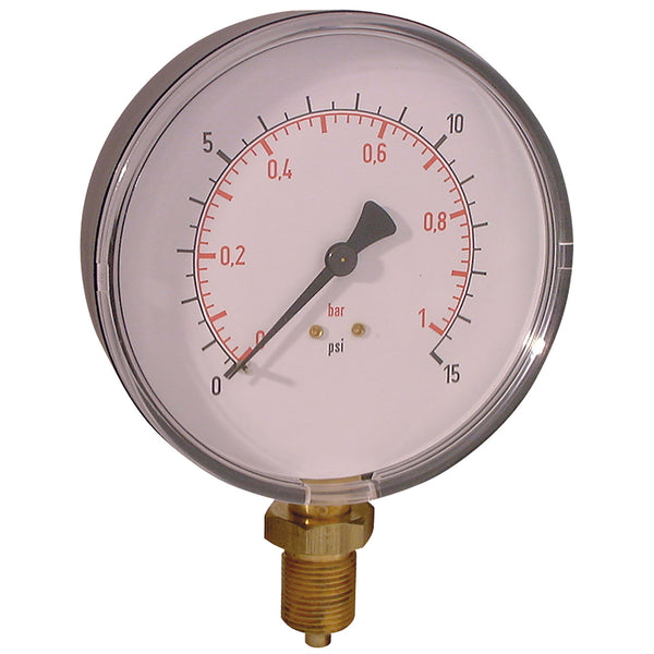 0-1 BAR 100MM DIA DRY 3/8" BSP BOTT; WG100-38B-1BAR product image by Wika