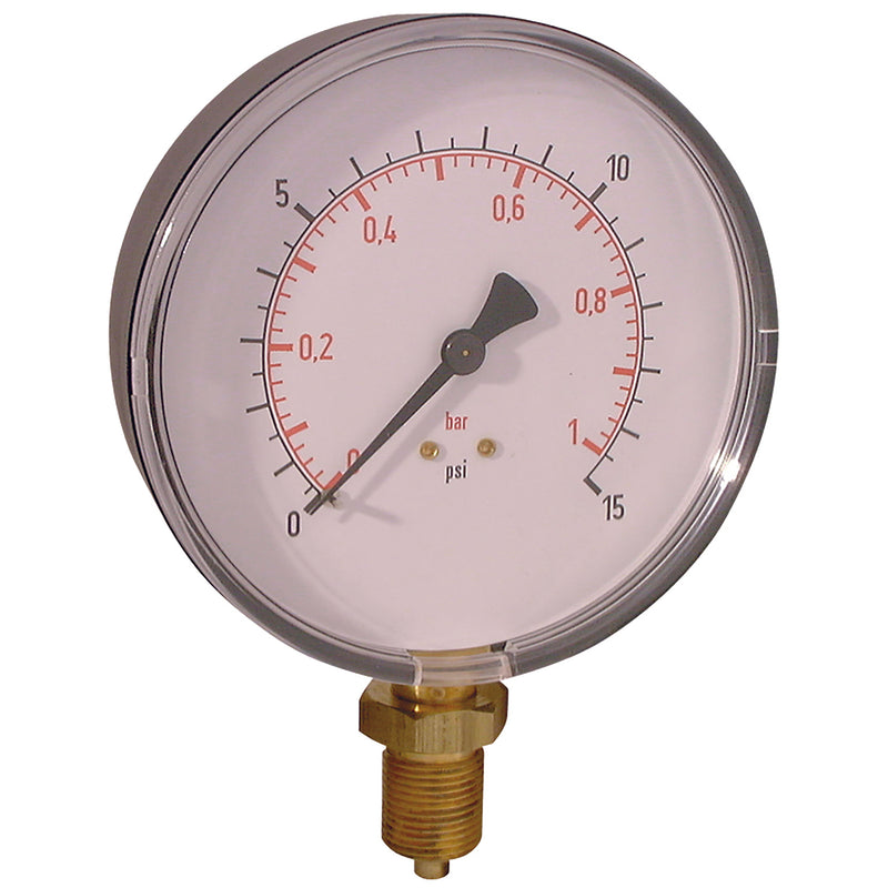 0-1 BAR 100MM DIA DRY 3/8" BSP BOTT; WG100-38B-1BAR product image by Wika