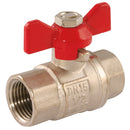Centreglow EPS-101620 - 1" BSPP Brass Ball Valve Red Handle Wras