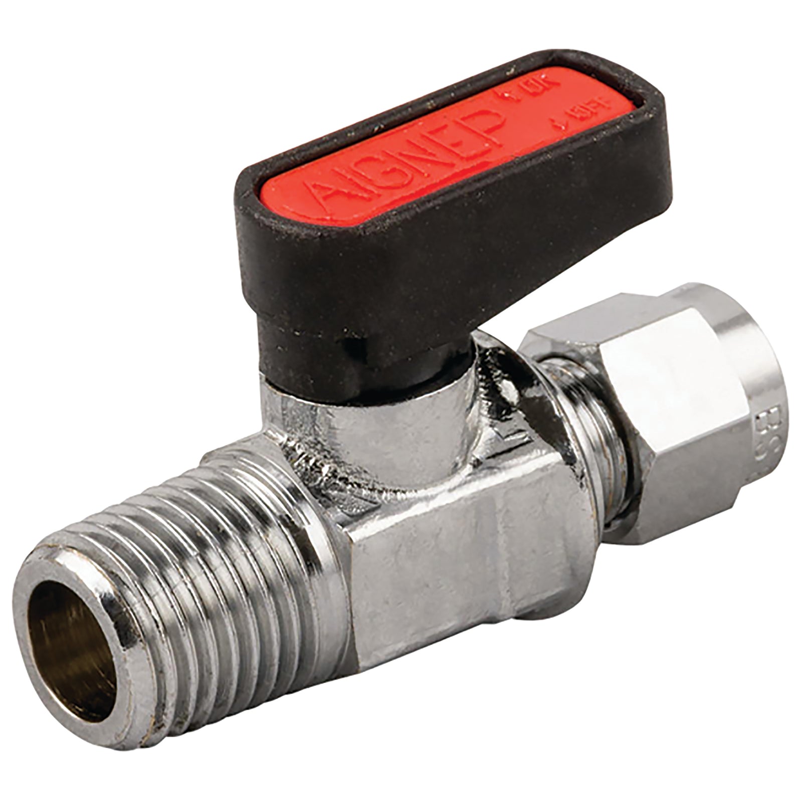 Aignep 6350-18-6 - 1/8"BSPT X 6mm OD BSPT Brass Ball Valve Gas Mini