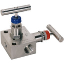 Panam P2VM-SS-8-R - 2 Valve Manifold Pipe To Pipe 1/2" Npt