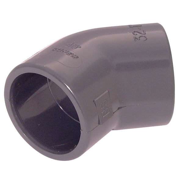 3" ID SOLVENT ELBOW 45DEG UPVC DGREY; EY53-3-UPVC product image by Comer