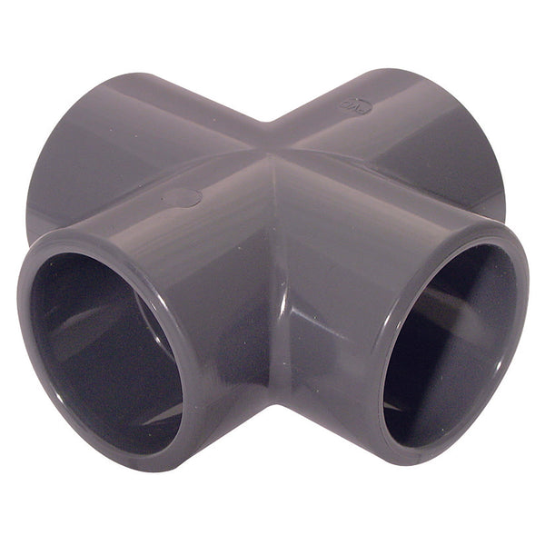 1/2" ID SOLVENT EQUAL CROSS UPVC DGREY; CR33-12-UPVC product image by Comer