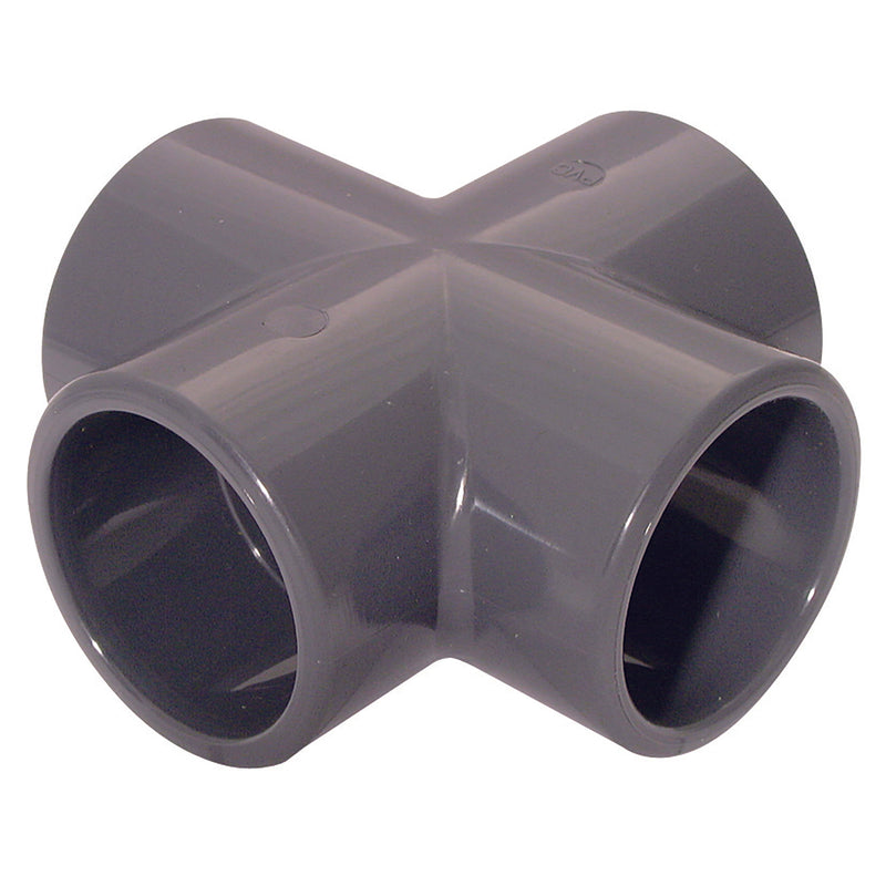1" ID SOLVENT EQUAL CROSS UPVC DGREY; CR33-1-UPVC product image by Comer