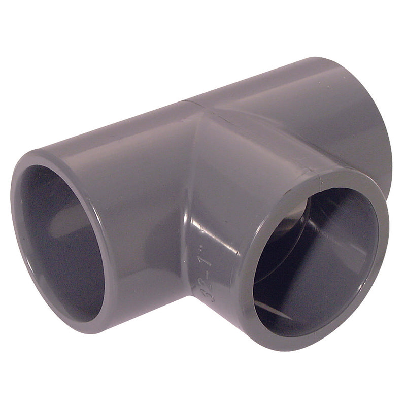 1.1/4" ID SOLVENT EQUAL 90TEE UPVC DGREY; TE43-114-UPVC product image by Comer