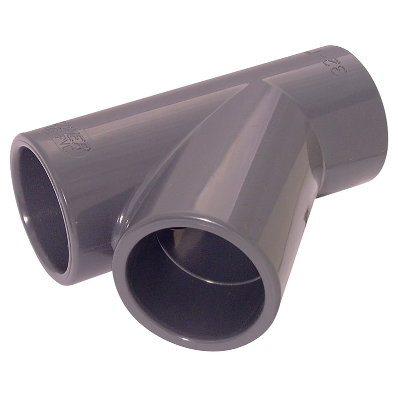 1/2" ID SOLVENT EQUAL 45TEE UPVC DGREY; TY43-12-UPVC product image by Comer