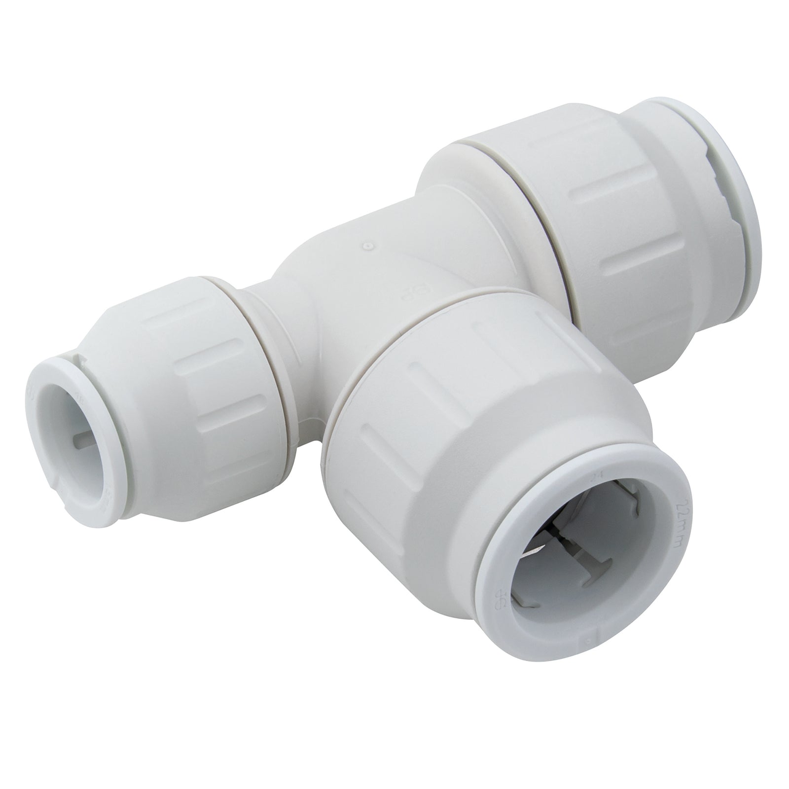 John Guest Speedfit PKM3022DW - 22X22X15mm Reducing Tee Connector