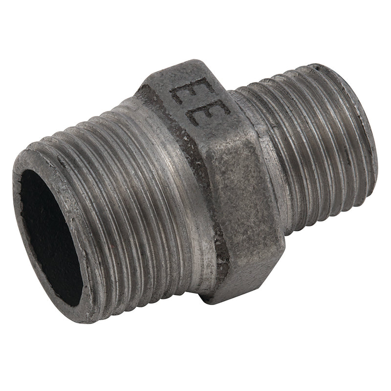 1.1/4"X1" BSPT MALE HEX NIPPLE BLACK; EE-MI245-114-1N product image by EE