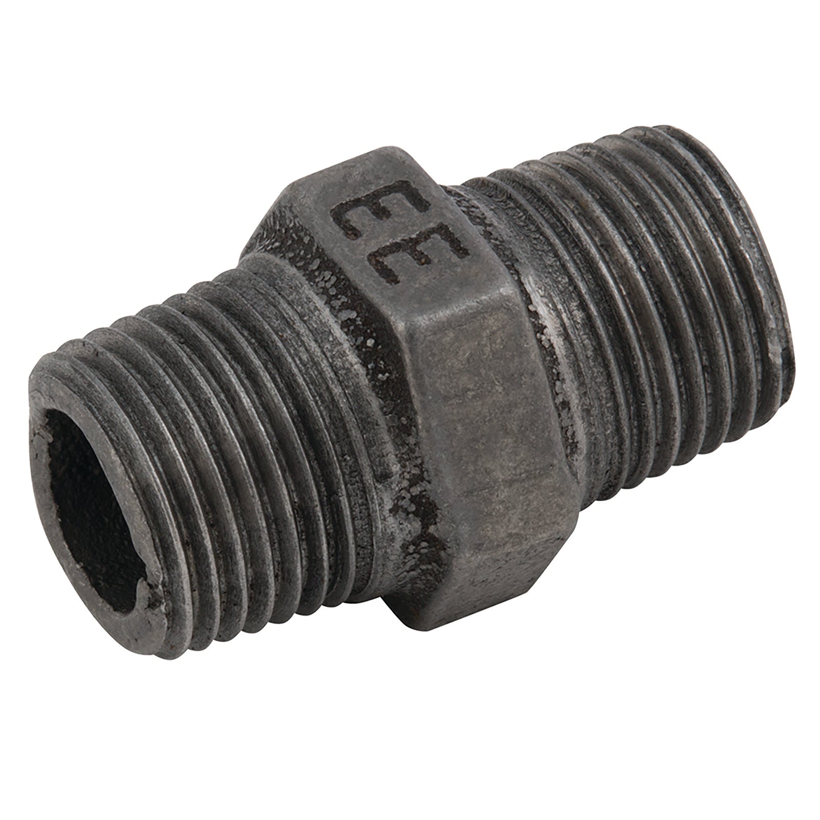 EE EE-MI280-12N - 1/2" BSPT Equal Male Hex Nipple Black