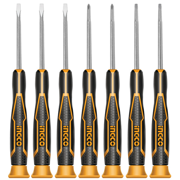 7 PCS PRECISION SCREWDRIVER SET; HKSD0718 product image by Ingco