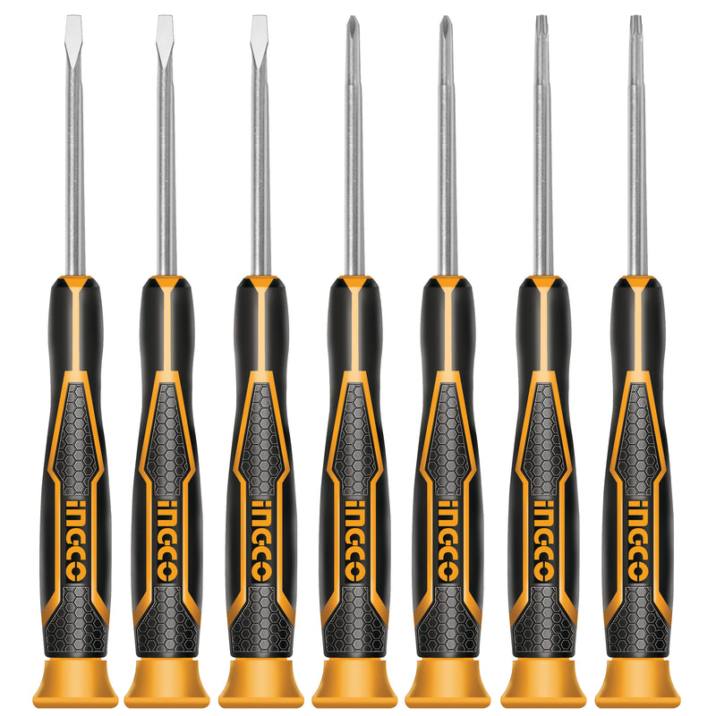 7 PCS PRECISION SCREWDRIVER SET; HKSD0718 product image by Ingco