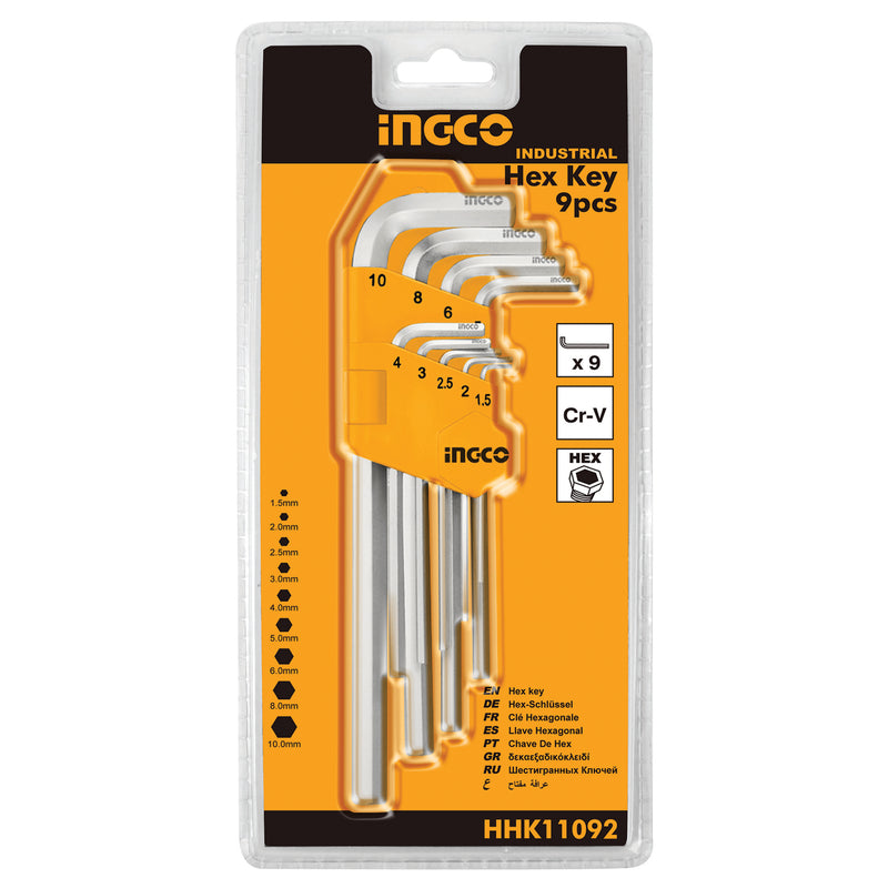 9 PCS ALLEN KEY METRIC; HHK11092 product image by Ingco