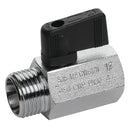 RUB Valves BV35-18M - 1/8"BSPf X 1/8"BSPm Brass Ball Valve Black Handle