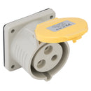 Non-branded PM16110 - 16A 110V Yellow 3 Pin Panel Socket Ip44