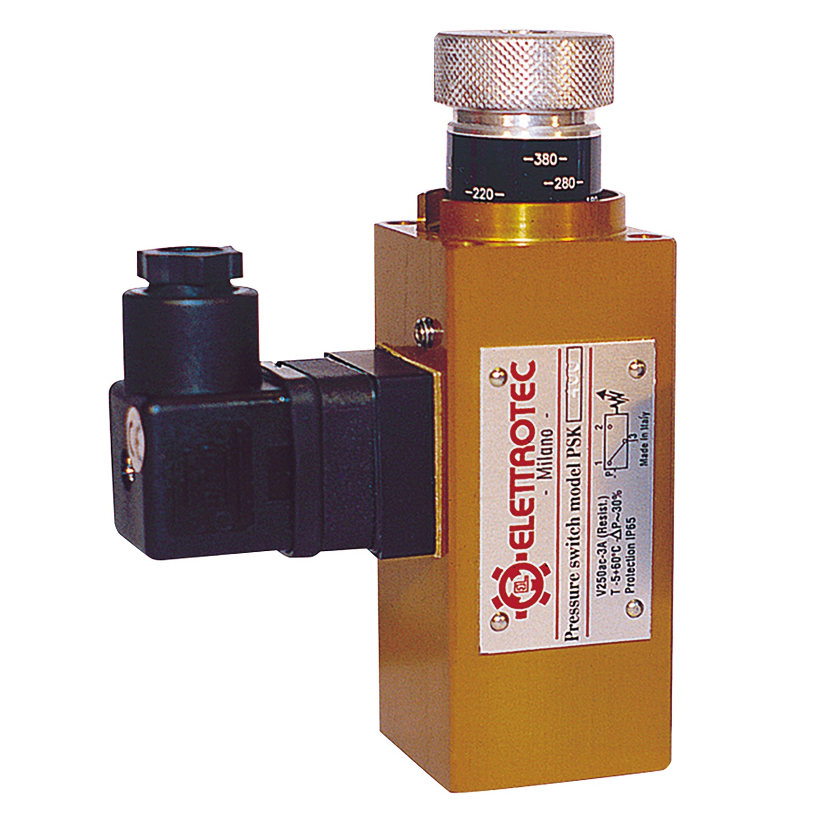 Elettrotec PSK360 - G1/4" Grad. Knob Adjust P/Switch 100-360