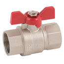 FT Pro BV12-38W - 3/8" BSPP Brass Ball Valve Fullbore Red Wing Handle