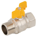 FT Pro 1074-12 - 1/2"BSP Brass Ball Valve Gas App Butterfly Handle