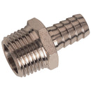 FT Pro 3040-12-3/8 - 3/8" BSPT Male Straight Hose Tails, Nickel Plated Brass