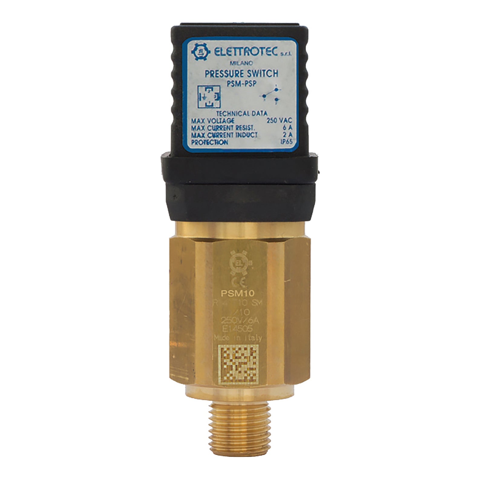 Elettrotec PSM10-BN14K - 10Bar Din Spdt Ahys Pressure Sw Br Ip65