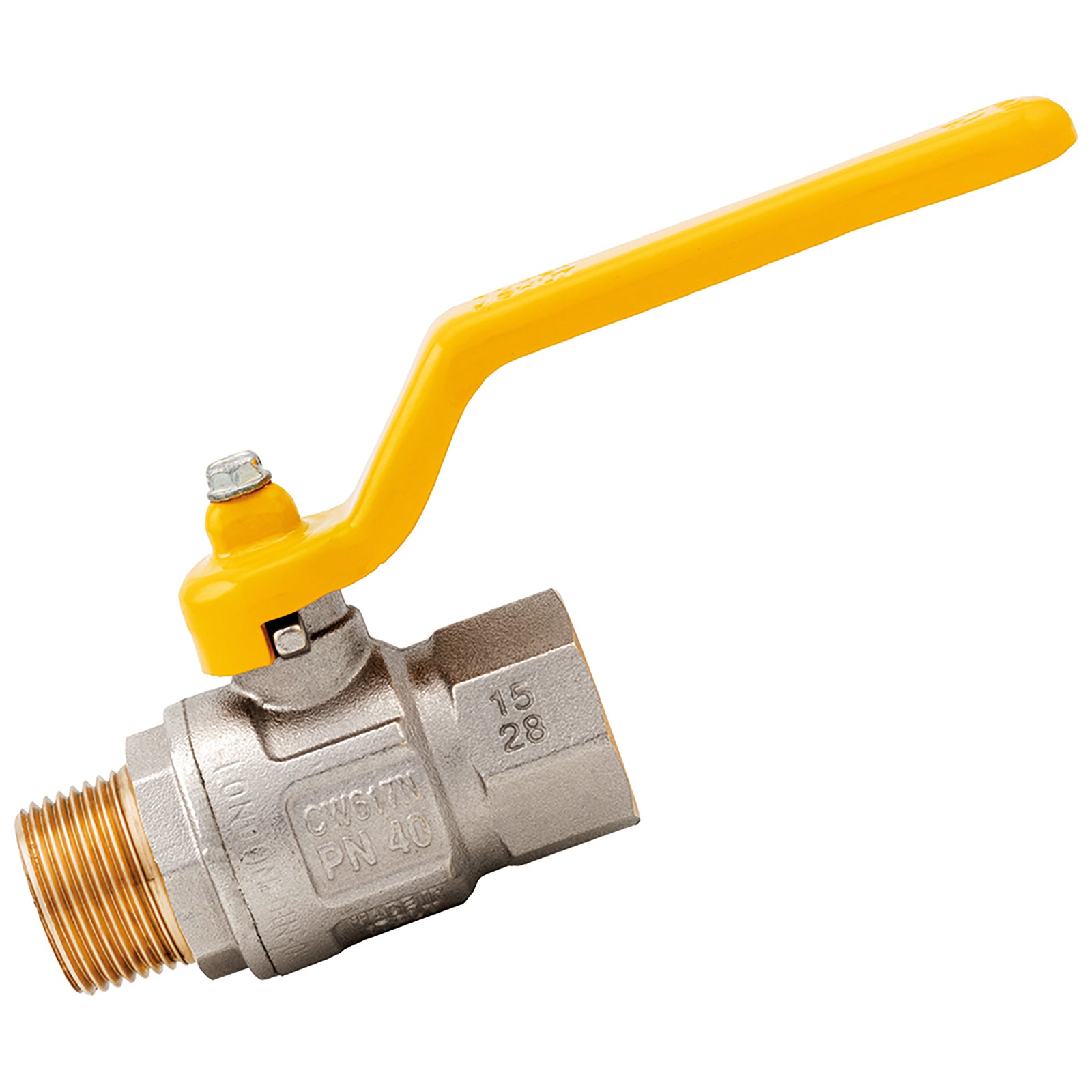 ITAP IT067-12 - 1/2" BSPT Brass Ball Valve Lever Handle Ni Plated