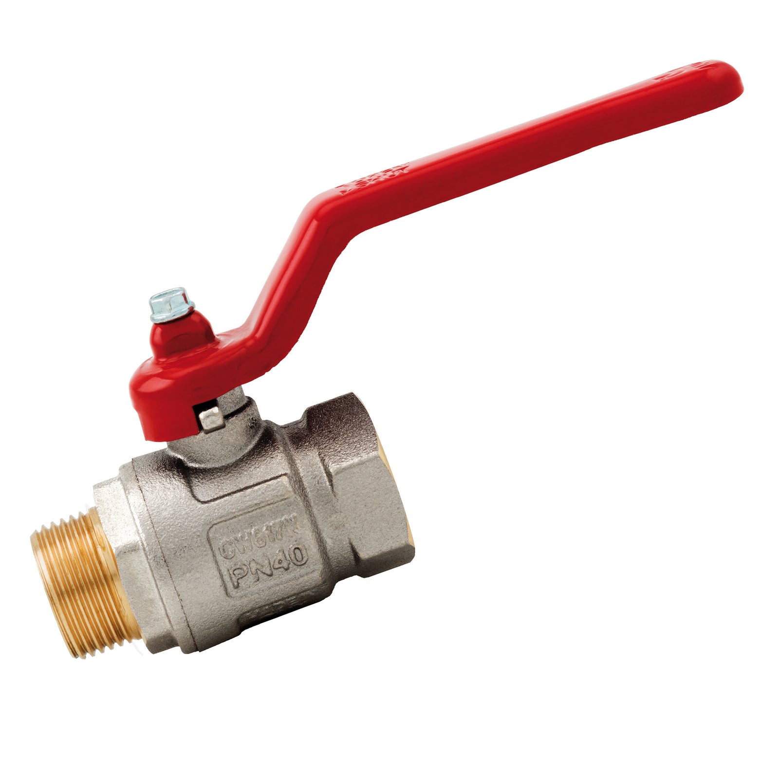 ITAP IT091-14 - 1/4" BSPP Brass Ball Valve Lever Handle Ni Plated