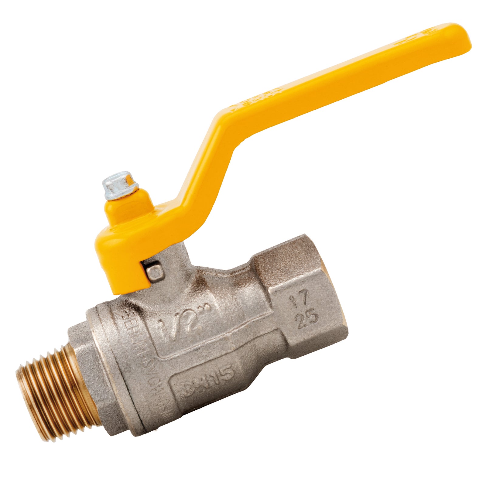 ITAP IT071-12 - 1/2" BSPT Brass Ball Valve Lever Handle Ni Plated