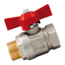 ITAP IT093-12 - 1/2" BSPP Brass Ball Valve Wing Handle Ni Plated