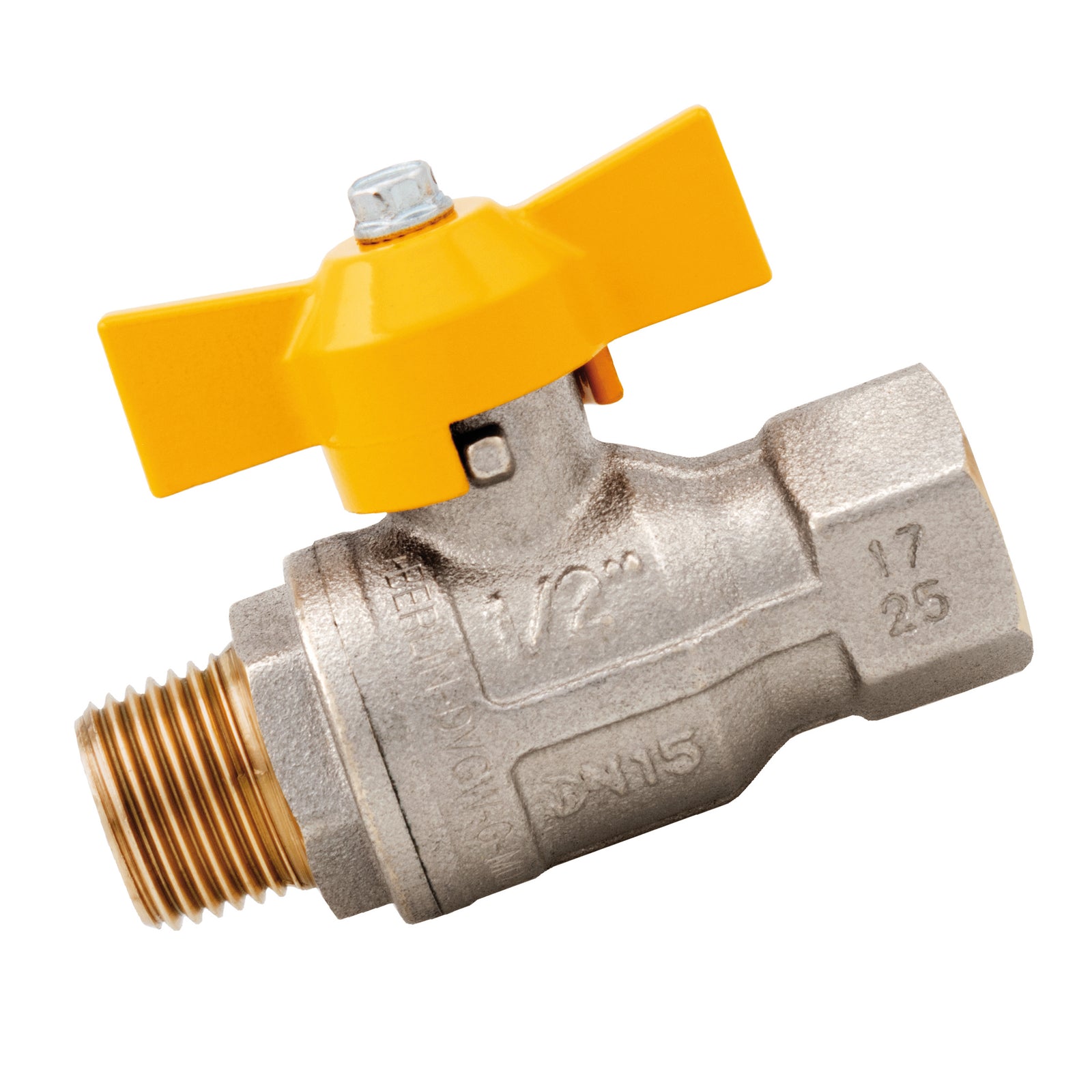 ITAP IT073-12 - 1/2" BSPT Brass Ball Valve Wing Handle Ni Plated