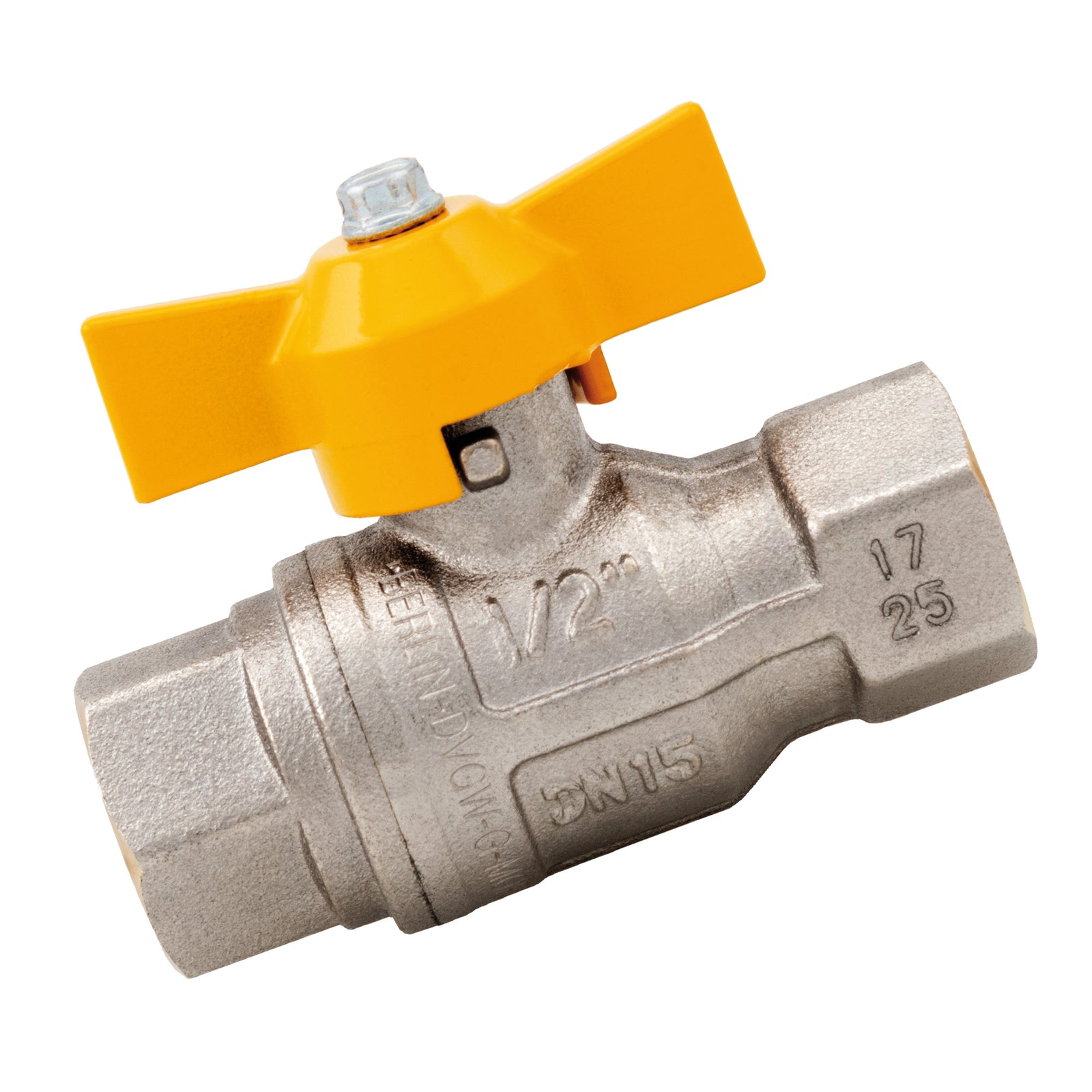 ITAP IT072-12 - 1/2" Brass Ball Valve Wing Handle Ni Plated