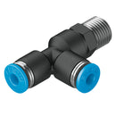 QSTL-1/8-8 MALE STUD TEE ON RUN sold in multiples of 10 only; 153120 product image by Festo