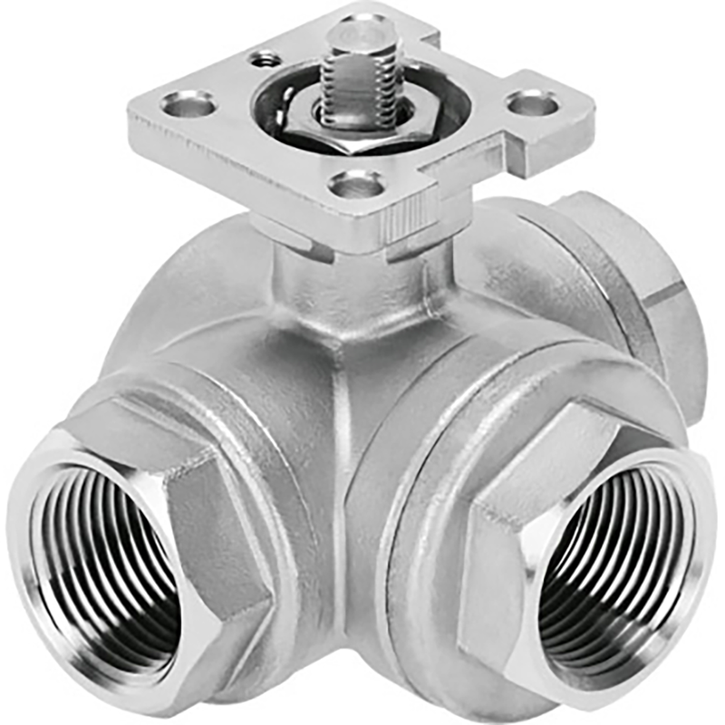 1.1/4" NPT 316 SS Ball Valve 3/2-Way Pn63; 4834293 product image by Festo
