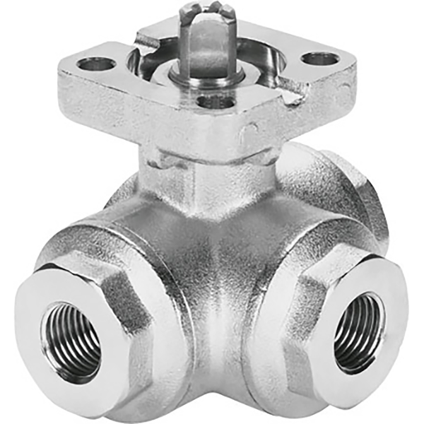 1.1/4" BSPP 316 SS Ball Valve 3/2-Way Pn63; 1692217 product image by Festo