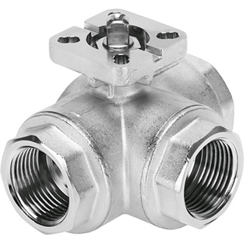 1" BSPP Brass Ball Valve 3/2-Way Pn40; 4451857 product image by Festo