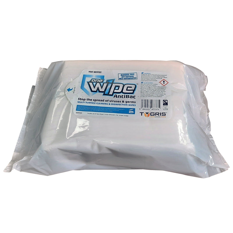 ONE WIPES ANTIBAC 100 WIPES TEMP PROD; SW100 product image by Tygris