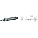25mm Bore x 25mm Stroke Cylinder; MB0250025 product image by Aignep