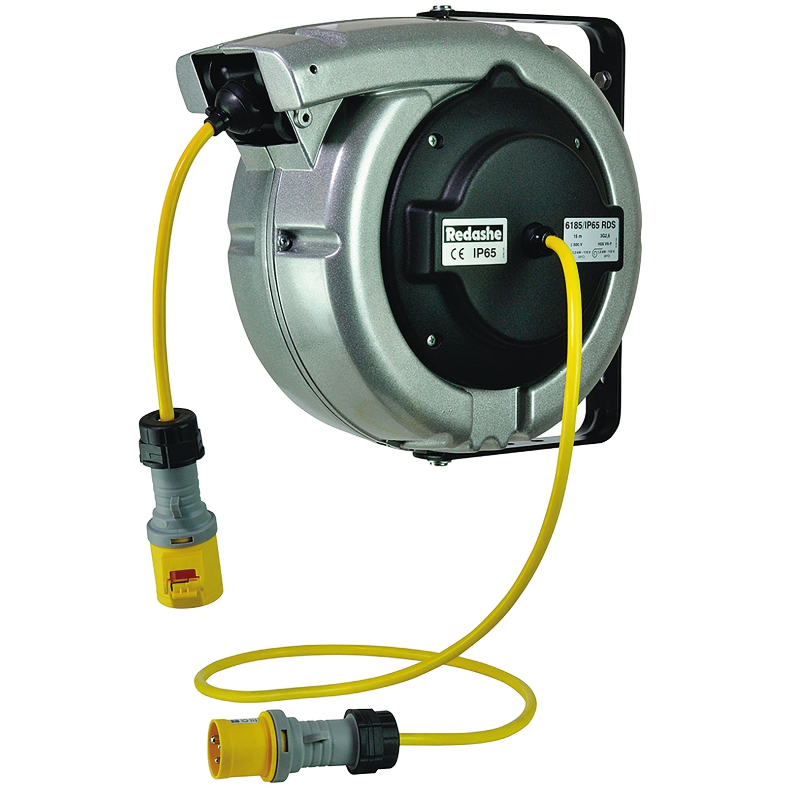 Redashe YZ7325 - Spring Rewind Electrical Cable Reel Complete With Hose