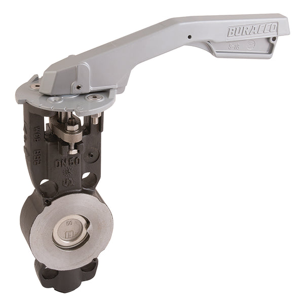 3" PN40 WAFER BFLY VV CS/SS/RTFE LVR OP; 5590B 11 product image by Buracco