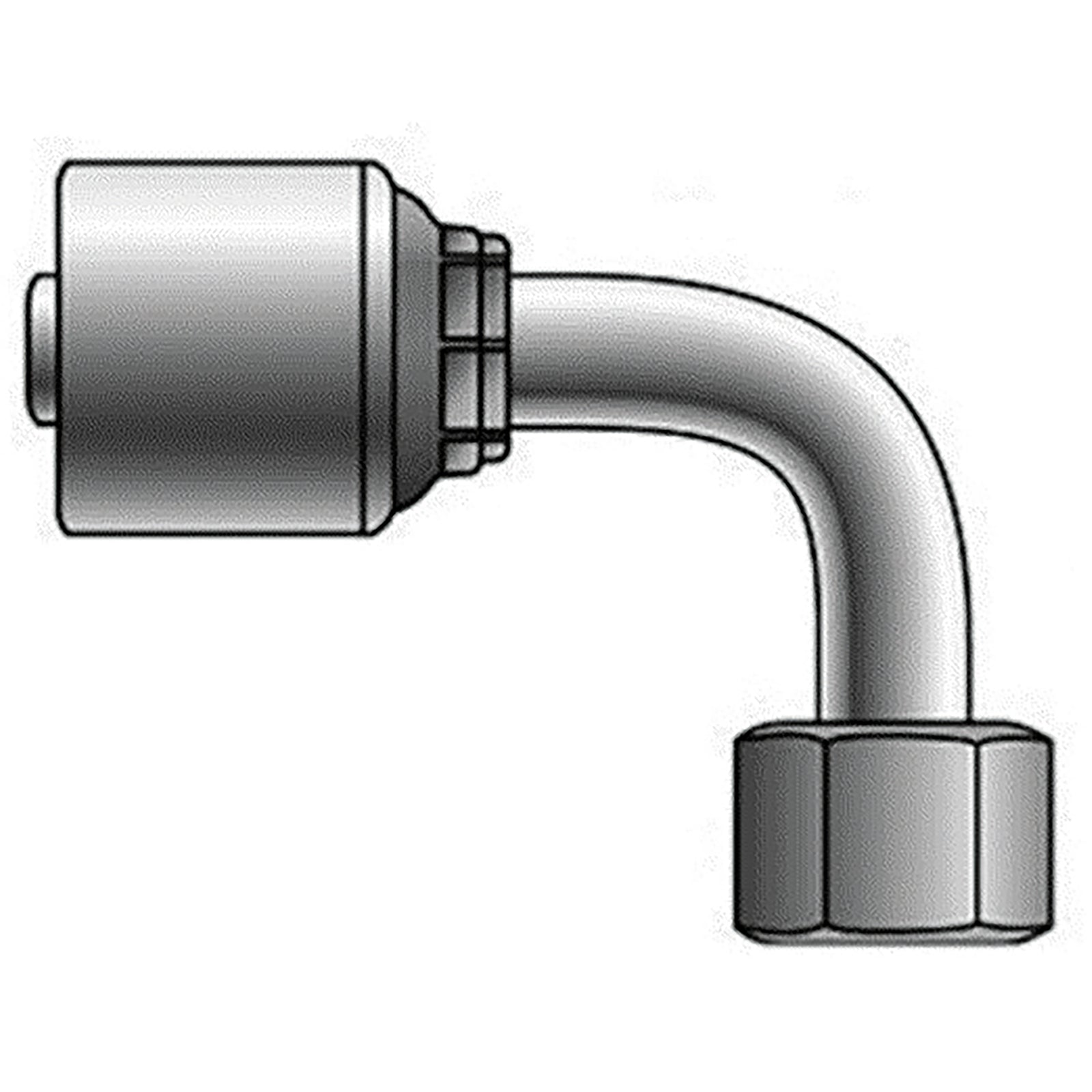 Gates 6G6FBSPORX90 - 3/8" BSP Female Elbow X 3/8" Hose Tail 1 Piece
