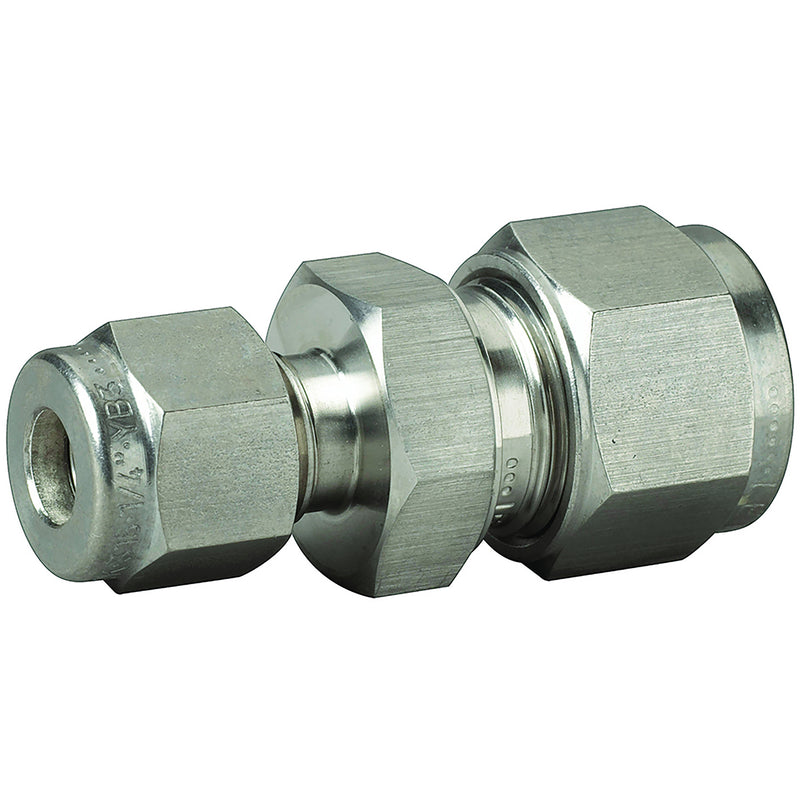 12 Tube OD x 6mm Tube OD Reducing Union; 763L-SS-12-6 product image by Ham-Let