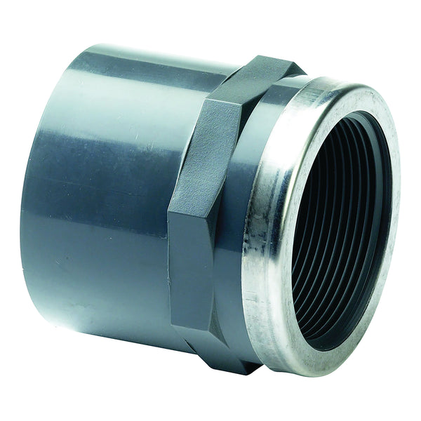 1.1/2" BSPP x 50mm Plain x Threaded Female Stainless Steel Reinforced; FFTA-50-112-UPVC product image by Comer