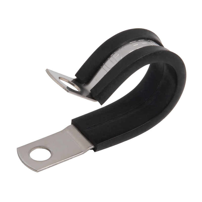 40mm, 316 Stainless Steel P Clip, EPDM Rubber Liner, 0.7mm Band Thickness, 12mm Band Width, M6 Fastening, Jubilee; JPC040SS316 product image by Jubilee